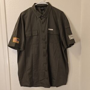 Grunt Style Men's Short-Sleeve Button-Down Shirt in Olive